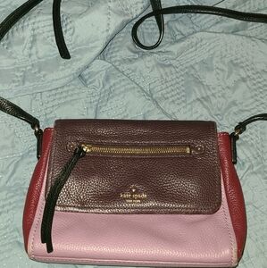 Kate Spade Pink and Burgundy Leather Crossbody Bag